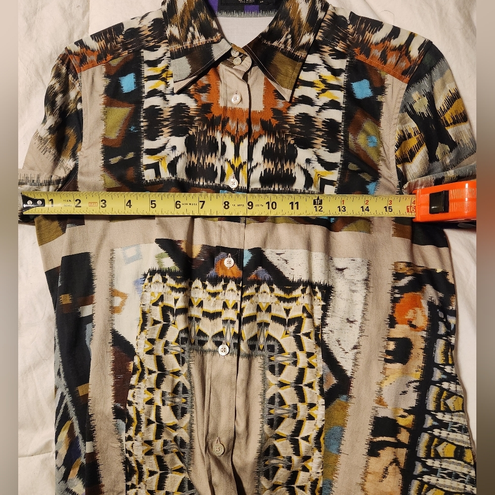 Etro Abstract Print Button-Up Blouse in Cotton/Elastane Blend - Picture 8 of 8